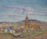 Paisaje con iglesia 46 x 56 cm