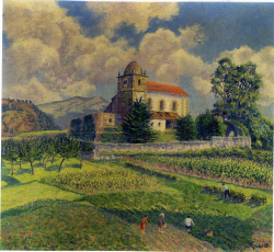 Paisaje_con_iglesia_basca_72x66cm