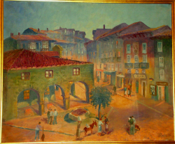 Laredo_plaza_de_la_Constitucion_de_ madrugada_72x57cm
