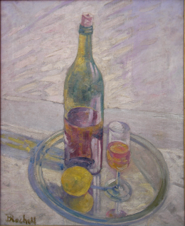 Botella con lim�n y bandeja 52x42cmjpg