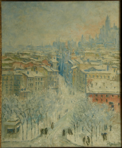 Madrid_Plaza S Barbara con nieve 50x60 cm 